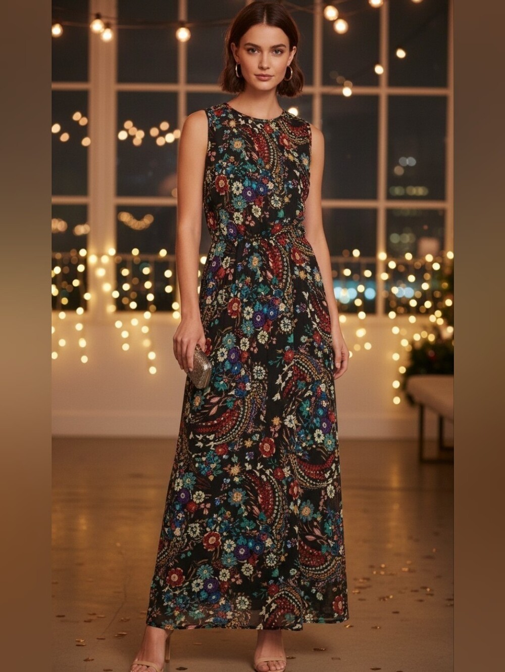 eci New York Chic & Feminine Floral Maxi Dress